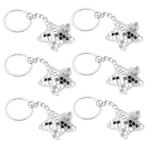 MUCKLILY 6 Stück Sternförmige Spiegel-disco-schlüsselanhänger mit Reflektierender gläserner Oberfläche Auffälliger Party-schmuck Sicherheitsfördernder Spiegelanhänger für Geburtstags MUCKLILY 6 Stück Sternförmige Spiegel-disco-schlüsselanhänger mit Reflektierender gläserner Oberfläche Auffälliger Party-schmuck Sicherheitsfördernder Spiegelanhänger für Geburtstags von MUCKLILY