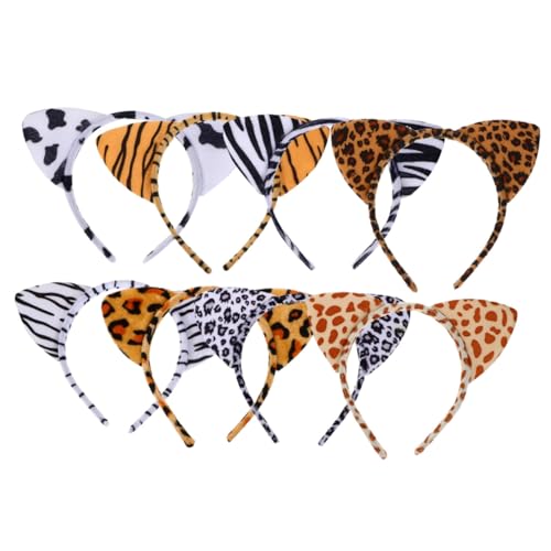 MUCKLILY 8 Stück Teiliges Leoparden katzenohren Haarreif aus Weichem Langlebig und Bequem für Halloween Karneval Cosplay und Kostümpartys Vielseitiges Party accessoire für Damen von MUCKLILY