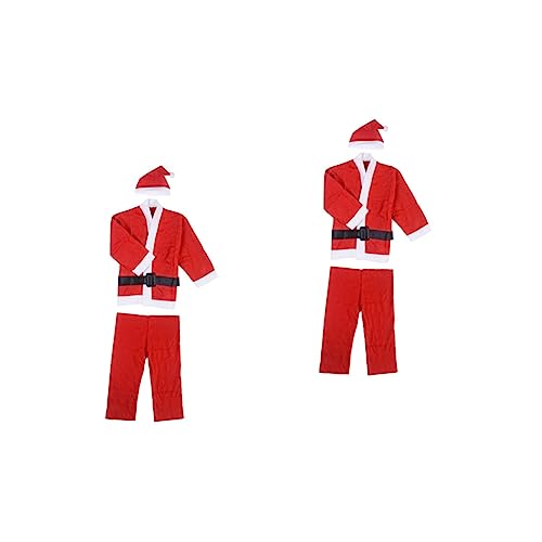 MUCKLILY 8-Teiliges Kinderkostüm Weihnachtsmann-Kostüm Für Kinder Weihnachtsmann-Kostüm Kinder-Weihnachtsmann-Anzug-Set Kind Unisex von MUCKLILY