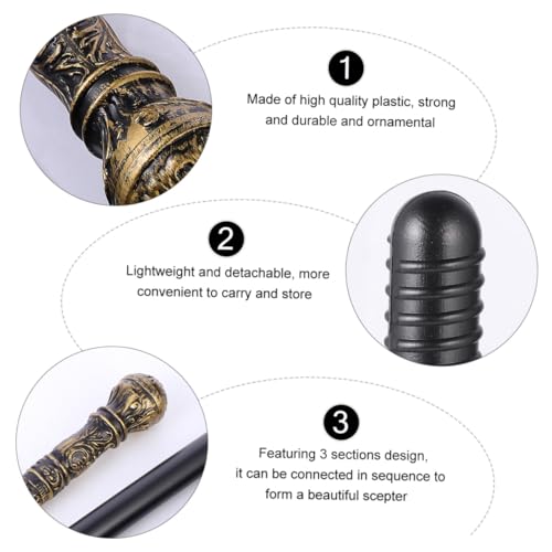 MUCKLILY Ägyptischer Pharaoh Kostüm Gehstock Magischer Spazierstock Bühnenrequisite für Halloween Karneval Kinderparty und Verkleidung von MUCKLILY
