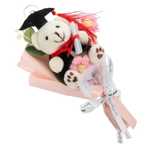 MUCKLILY Abschluss Blumenstrauß Puppe mit Strickblumen Einzigartiges zur Graduierung Perfektes Fotorequisit für Unvergessliche Erinnerungen für Abschlussfeiern und Dekoration von MUCKLILY
