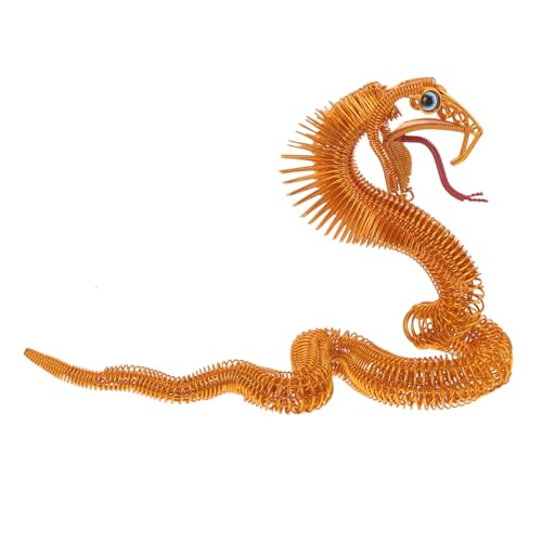 MUCKLILY Aluminium Schlange Figur Ornament Retro Desktop Dekoration Geschenkidee für Zuhause und Büro Handgefertigte Schlangen Skulptur in Gold für Sammler und Wohnkultur von MUCKLILY
