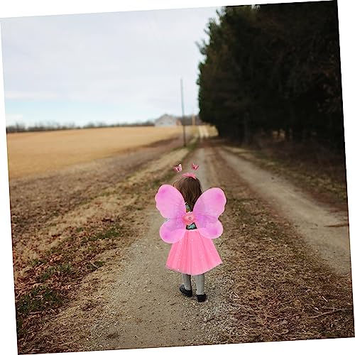 MUCKLILY Butterfly Flügel Kostüm Mädchen Tüll Rock mit Spitzen Herz Design Feen Kleid für Tanz Aufführung Party Geburtstagsfeier Geeignet von MUCKLILY