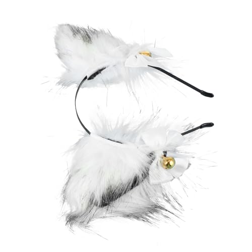 MUCKLILY Cosplay Haarband Fuchsohren Weiß mit Glocken Leichtes Kunstpelz Stirnband für Damen Bequemes Halloween und Weihnachts Kopfschmuck Party Karneval Accessoire MUCKLILY Cosplay Haarband Fuchsohren Weiß mit Glocken Leichtes Kunstpelz Stirnband für Damen Bequemes Halloween und Weihnachts Kopfschmuck Party Karneval Accessoire von MUCKLILY