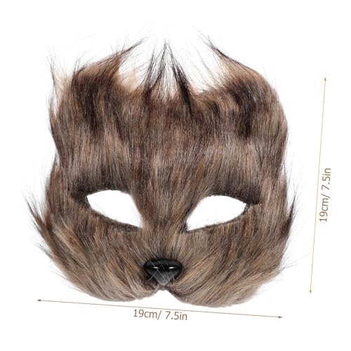 MUCKLILY Fuchs Halbgesichts-maske mit Felloptik Realistische Cosplay Tiermaske für Halloween Maskenball Kostümparty und Karneval Vielseitig für Erwachsene und Bühnenauftritte von MUCKLILY