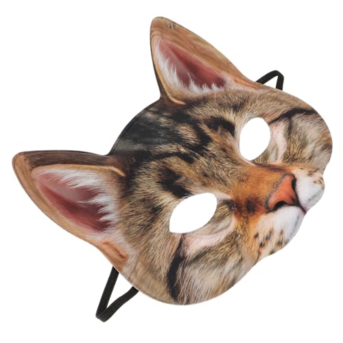 MUCKLILY Halbgesichts Katzenmaske aus EVA und Stoff Lustiges Design Unisex für Halloween Karneval Maskenbälle Kostüm-masquerade Fasching Cosplay und Festveranstaltungen von MUCKLILY