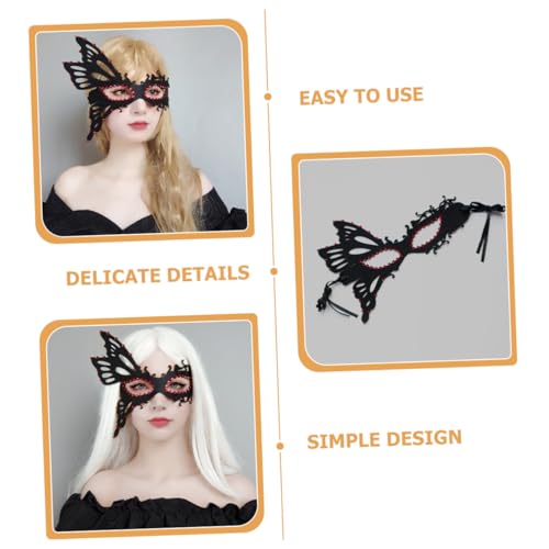 MUCKLILY Halbgesichts Schmetterlingsmaske mit Funkelnden Strasssteinen Party und Karnevalsmaske für Damen Vielseitiges Halloween Accessoire für Maskenball und Bühnenauftritte von MUCKLILY