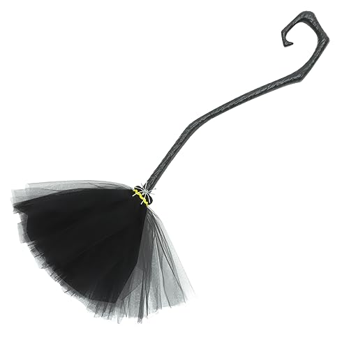 MUCKLILY Halloween Deko Abnehmbarer Hexenbesen Leichter Halloween Party Besen für Hexenkostüm Bühnenauftritt Karneval und Maskenball Schwarze Hexen Requisite von MUCKLILY