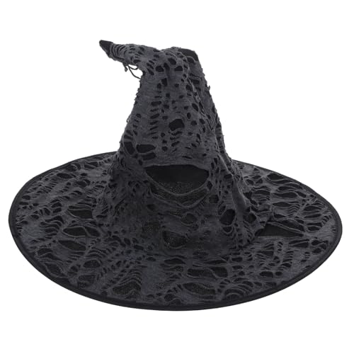 MUCKLILY Halloween Hexenhut mit Modischen Löchern Komfortabel und Verschleißfest für Halloween-partys Cosplay und Festliche Kostüme MUCKLILY Halloween Hexenhut mit Modischen Löchern Komfortabel und Verschleißfest für Halloween-partys Cosplay und Festliche Kostüme von MUCKLILY