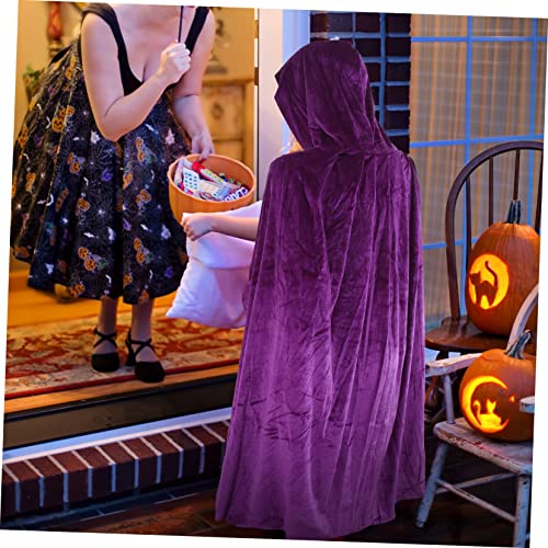 MUCKLILY Halloween Kapuzenumhang aus Goldsamt Unisex Gothic Cape mit Großer Kapuze Leicht Anzuziehen für Erwachsene für Hexen Zauberer Vampir Kostüme und Cosplay von MUCKLILY