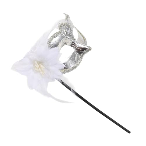 MUCKLILY Handgehaltene Masquerade Maske Damen Schmuck-design Leichtes Cosplay Party Masken Requisit für Halloween Ball und Kostümfest Silberfarbene Dekoration MUCKLILY Handgehaltene Masquerade Maske Damen Schmuck-design Leichtes Cosplay Party Masken Requisit für Halloween Ball und Kostümfest Silberfarbene Dekoration von MUCKLILY