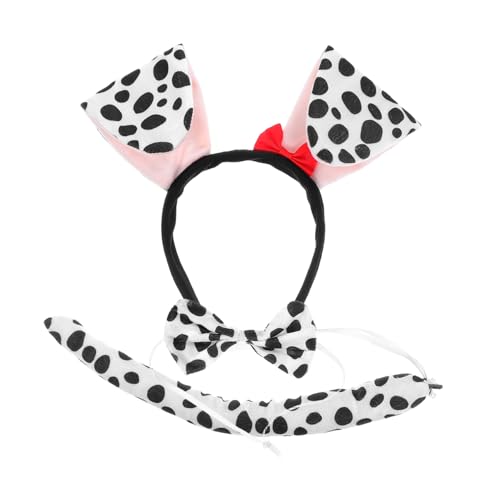 MUCKLILY Hundeohren Stirnband Welpen Kostümset mit Roter Fliege für Mädchen Party Cosplay Sicher Vollständiges Haaraccessoire von MUCKLILY