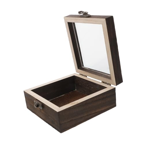 MUCKLILY Kasten Kästchen mit Insektenproben botanisch Anzeige Exemplare angepinnt Container trockenblumen Pin Vitrine Zeigen Sie Fälle für Sammlerstücke an Schattenboxen Holz Light Brown von MUCKLILY