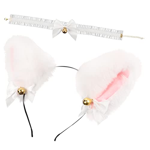 MUCKLILY Katzenohren Haarreif Set mit Glocken und Schleife Lustige Kopfbedeckung für Cosplay und Partys Geeignet für Erwachsene Perfektes Halloween Kostümzubehör MUCKLILY Katzenohren Haarreif Set mit Glocken und Schleife Lustige Kopfbedeckung für Cosplay und Partys Geeignet für Erwachsene Perfektes Halloween Kostümzubehör von MUCKLILY