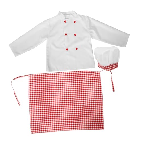 MUCKLILY Kochkostüm mit Langärmligem Rosa Kochmantel Verstellbarer Schürze und Passendem Komfortabel und Stilvoll für Rollenspiele Backen und Küchenaktivitäten von MUCKLILY