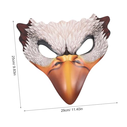 MUCKLILY Kreative Weißadler Halbgesichtsmaske aus PU Bequeme Halloween Karneval Cosplay Maske Vielseitiges Kostümzubehör für Maskenbälle Themenpartys und Fasching von MUCKLILY