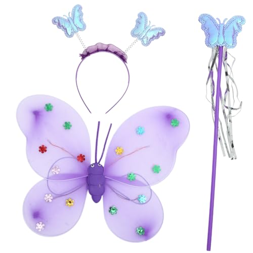 MUCKLILY Leuchtendes Schmetterlingsflügel kostümset mit Schmetterlingsflügel Feenstab und Haarreif Glitzerndes Feenkostüm für Damen Leichtes Einlagiges Cosplay Halloween Karneval und MUCKLILY Leuchtendes Schmetterlingsflügel kostümset mit Schmetterlingsflügel Feenstab und Haarreif Glitzerndes Feenkostüm für Damen Leichtes Einlagiges Cosplay Halloween Karneval und von MUCKLILY
