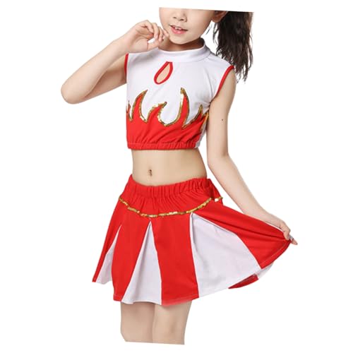 MUCKLILY Mädchen Cheerleading Kostüm Tanzkostüm Performance Outfit Mehrzweck Tanzkleidung Komfortabel Langlebig für Bühne Party Rollenspiel von MUCKLILY