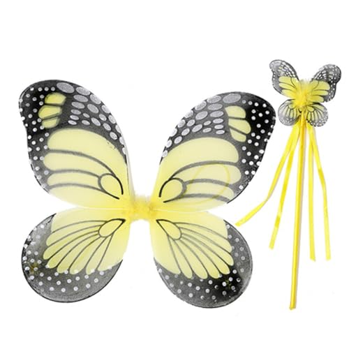 MUCKLILY Mädchen Fee Schmetterling Kostüm Tutu-feenrock Prinzessin Fee Kleid Leistungsgeschenke Feen-anziehset Zauberstab Spielzeug Schmetterling Verkleiden Schmetterlingsflügel Kostüm Kind von MUCKLILY