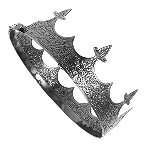 MUCKLILY Männer Krone Stirnband Verstellbare Metallkrone für Cosplay Hochzeiten und Partys Dekorativer Kopfschmuck für Erwachsene Retro Kopfdekor für Männer Leicht und Bequem von MUCKLILY