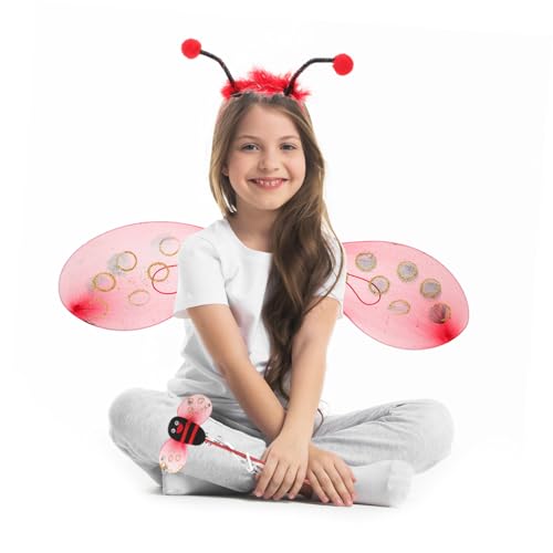 MUCKLILY Marienkäfer Kostüm mit Flügeln Tüllrock und Haarreif Leichtes Langlebiges Gauze material Bequemes Tragen für Fasching Karneval Halloween und Bühnenauftritte MUCKLILY Marienkäfer Kostüm mit Flügeln Tüllrock und Haarreif Leichtes Langlebiges Gauze material Bequemes Tragen für Fasching Karneval Halloween und Bühnenauftritte von MUCKLILY