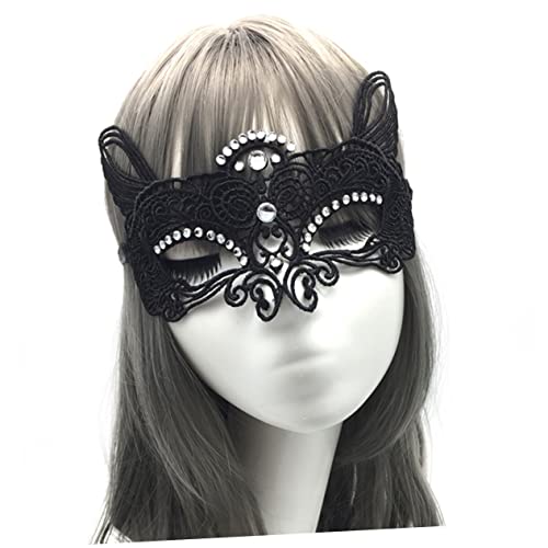 MUCKLILY schwarze Masken Spitze Halloween-Maske Karneval Tarnung sinnliche Maske wiederverwendbar frauen maske Damen Maskerade-Maske Elfenmaske für Halloween elf Halbmaske bilden Augenbinde von MUCKLILY