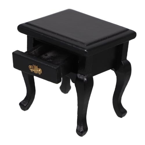 MUCKLILY Mini-Tisch möbel nachttisch Beistelltischmodell im Maßstab 1:12 Puppenhauszubehör runder Puppenstubentisch Miniatur-Beistelltisch Hausmodelldekoration Holz Black MUCKLILY Mini-Tisch möbel nachttisch Beistelltischmodell im Maßstab 1:12 Puppenhauszubehör runder Puppenstubentisch Miniatur-Beistelltisch Hausmodelldekoration Holz Black von MUCKLILY