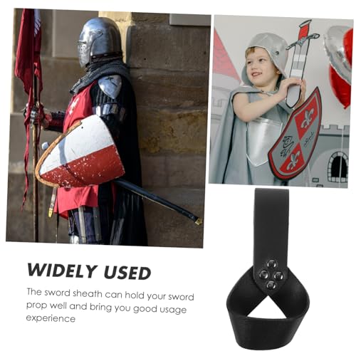 MUCKLILY Mittelalterlicher Schwerthalter PU Verstellbar Ergonomisch rutschfest Für Cosplay Halloween Bühnenauftritte Ritter Kostüm Zubehör von MUCKLILY