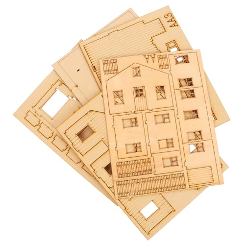 MUCKLILY Modell des Holzmontagemodells Miniatur- Für Antike Gebäude Arbeitsschuppen Wargaming O Skalierte Gebäude Kriegsherren Wahrzeichen Hausmodell Holzschuppen Hölzern Golden von MUCKLILY