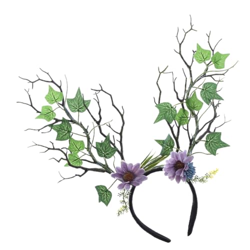 MUCKLILY Party-Haar-Accessoire Weihnachtsfeier Stirnband Urlaubskopfschmuck Tiara dekoratives Blumen-Stirnband Haarschmuck Zweig Kopfbedeckung Krone künstlicher Ast schmücken Plastik von MUCKLILY