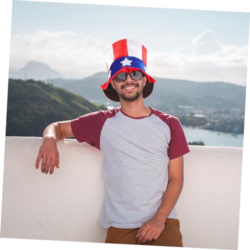MUCKLILY Patriotischer Nationalfeiertag Hut Dekorativer Independence Day für Männer und Frauen Farbenfroher mit Flaggenmotiv für Mottoparty und Festlichkeiten von MUCKLILY
