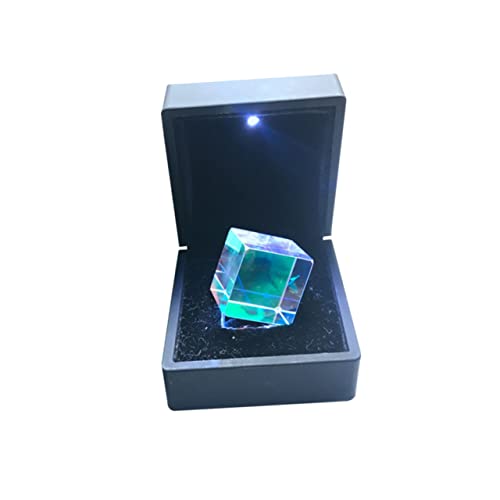 MUCKLILY Physik Prisma Ästhetisches Farbiges Physikspielzeug Klare Optische Dekorelementwürfel Dispersionsfänger Dichroitischer Würfel Physik Kaleidoskop X Würfel Kristallwürfel Zarte Form von MUCKLILY