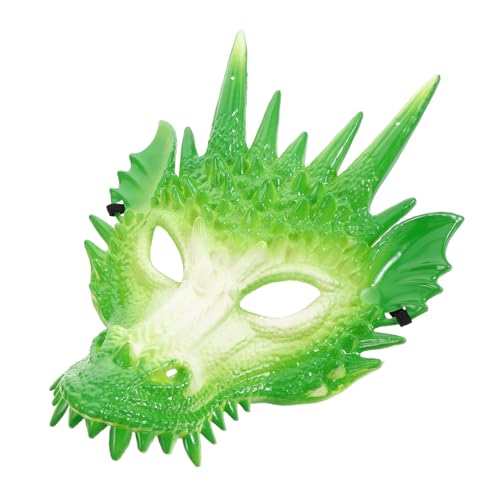 MUCKLILY Plastikmaske Cosplays Drachenkopfmaske LED Jahr der Drachenmaske Maskerade Maske Männer Party Karneval Drachenkopf Maske 3D-Tiermaske Cosplay Drachenkostüm Green von MUCKLILY