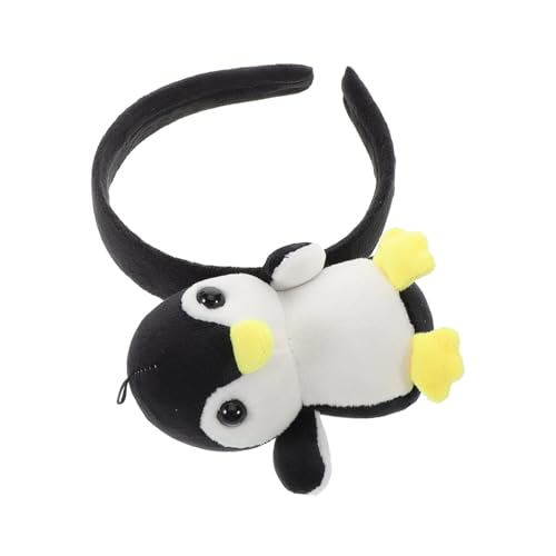 MUCKLILY Plüsch Pinguin Haarreif Kuscheliges Tier Stirnband für Erwachsene Rutschfester Sitz Vielseitiges Kopfaccessoire für Party Cosplay und Alltag von MUCKLILY