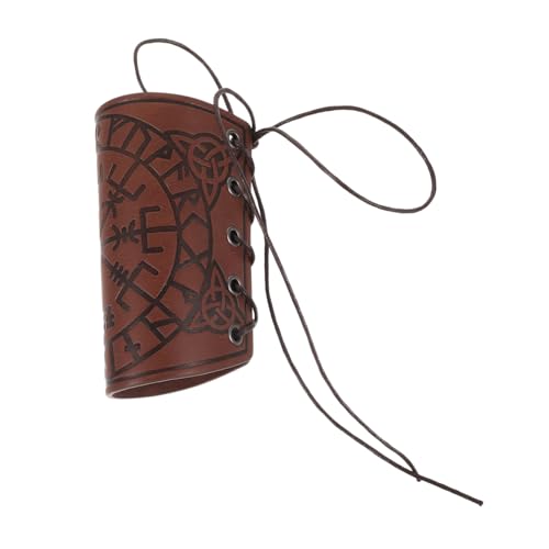 MUCKLILY Pu Armschützer Verstellbar Punk Style Arm Band Wikinger Armschiene Kostüm Zubehör Braun für Cosplay und Festival MUCKLILY Pu Armschützer Verstellbar Punk Style Arm Band Wikinger Armschiene Kostüm Zubehör Braun für Cosplay und Festival von MUCKLILY