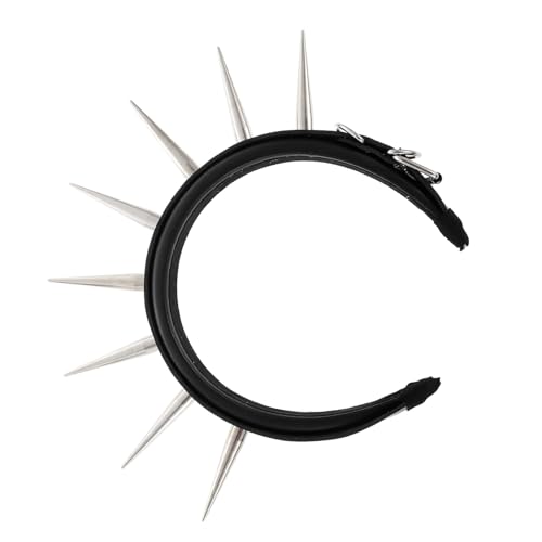 MUCKLILY Punk Nieten Stirnband Schwarzer Haarreif mit Spitzen Nieten für Festival Kostüm Party Karneval Halloween Accessoire von MUCKLILY