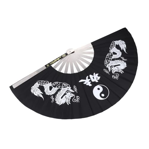 MUCKLILY Rahmen Polyester Fächer Eleganter Chinesischer Long Faltfächer für Tai Chi Fitness Martial Arts und Kung Fu Darbietungen MUCKLILY Rahmen Polyester Fächer Eleganter Chinesischer Long Faltfächer für Tai Chi Fitness Martial Arts und Kung Fu Darbietungen von MUCKLILY