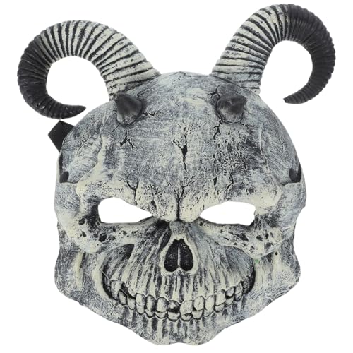 MUCKLILY Realistische Ziegenkopf Hornmaske für Halloween Gruselige Tiermaske mit Detailliertem Design für Cosplay Partys und Thematische Veranstaltungen von MUCKLILY