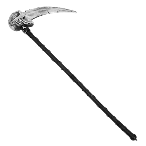 MUCKLILY Realistisches Halloween Sense-Requisit Silberfarben mit Rankenmuster Detailgetreu Verarbeitetes Gruseldekor für Halloween Party Cosplay und Kostüm Zubehör Sense-Prop für MUCKLILY Realistisches Halloween Sense-Requisit Silberfarben mit Rankenmuster Detailgetreu Verarbeitetes Gruseldekor für Halloween Party Cosplay und Kostüm Zubehör Sense-Prop für von MUCKLILY