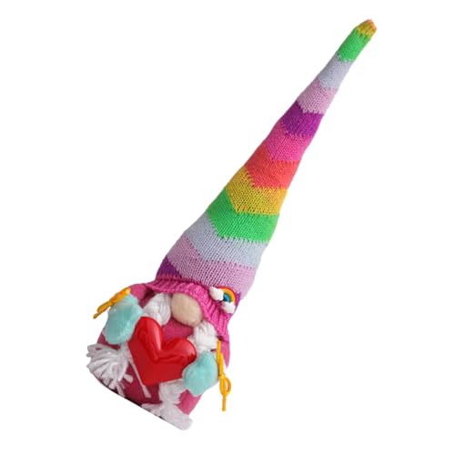 MUCKLILY Regenbogen Gestrickte Wichtelpuppe Faceless Dekoration Handgemacht Weiche Stoffpuppe Hübsche Wohnaccessoire Fensterdeko von MUCKLILY