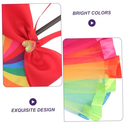 MUCKLILY Regenbogen Kostüm Teiliges mit Tüllrock Haarreif Flügeln und Zauberstab Farbenfrohes Cosplay Party Outfit für Fasching Karneval Halloween und Mädchenspiele von MUCKLILY