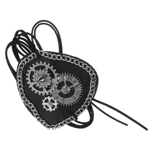 MUCKLILY Retro Leder Augenklappe Piraten Motiv Einäugige Augenklappe für Erwachsene Leicht und Atmungsaktiv Cosplay Party Halloween Zubehör von MUCKLILY