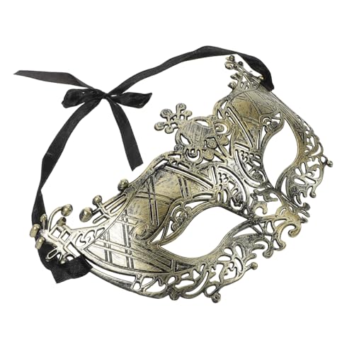 MUCKLILY Retro-halbgesichtsmaske Vintage Halloween-maske Männer Maskerade Maske Dekorative Masken Maske Für Maskeradeparty Für Frauen Maskendekor Festliche Dekorative Masken Golden Plastik von MUCKLILY