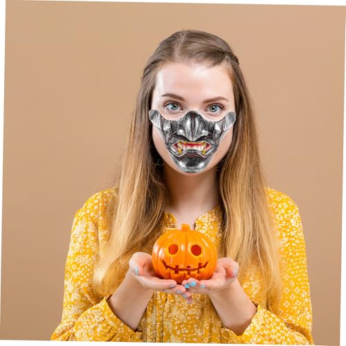 MUCKLILY Samurai Halbgesichtsmaske Prajna Cosplay Maske Halloween Party Zubehör für Kostümparty und Maskenball Komfortabel Dramatisches Design Langlebig Passend für Erwachsene von MUCKLILY