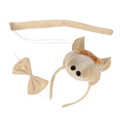 MUCKLILY Satz Dreidimensionales dreiteiliger Set Partykostüm Cartoon-Tierkopfschmuck Stirnband Frackkostüm für Osterkostüm-Requisite Baumwolle Light Brown MUCKLILY Satz Dreidimensionales dreiteiliger Set Partykostüm Cartoon-Tierkopfschmuck Stirnband Frackkostüm für Osterkostüm-Requisite Baumwolle Light Brown von MUCKLILY