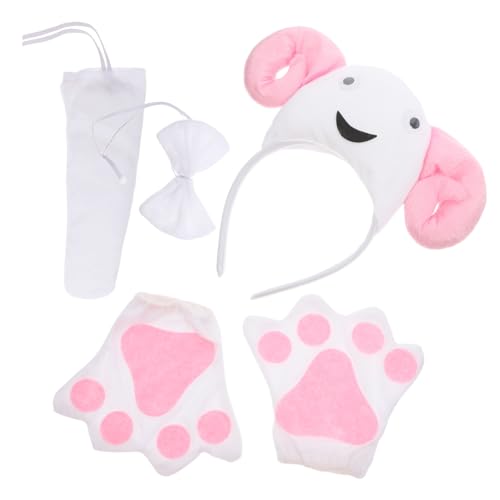 MUCKLILY Schaf Stirnband Weihnachten Halloween Plüschtierkostüm Party haarschmuck Weihnachts-Cosplay-Zubehör Schafpfotenhandschuhe Plüsch-Schaf-Kostüm flauschiges Ziegenkostüm Stoff von MUCKLILY