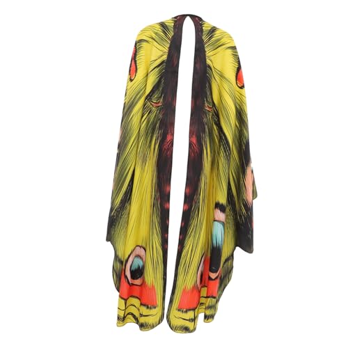 MUCKLILY Schmetterlingsflügel Umhang Damen Halloween Kostüm Cape Flügel für Cosplay Party Erwachsene mit Bindeband Bunter Wasserfarben-Stil für Festliche Verkleidung von MUCKLILY