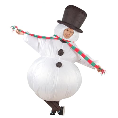 MUCKLILY Feiertags-Schneemann-Kostüm Anzug sprengen festliche Weihnachtsoutfits kleidung aufblasbares Kostüm Cosplay-Kleid Schneemann-Party-Outfit Weihnachten Kostüme Fräulein Weiß von MUCKLILY