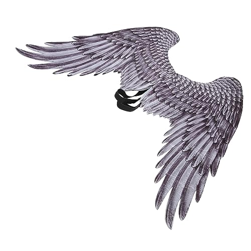 MUCKLILY Schwarze Engelsflügel für Halloween Cosplay Leichtes Kostüm Accessoire für Bühnenauftritte und Partys zu Tragen Langlebig Foto Requisite von MUCKLILY