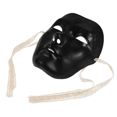 MUCKLILY Schwarze Steampunk Maske Vollgesichtsmaske aus Kunststoff Mechanischer Cyborg Stil Verstellbar für Karneval und Party von MUCKLILY